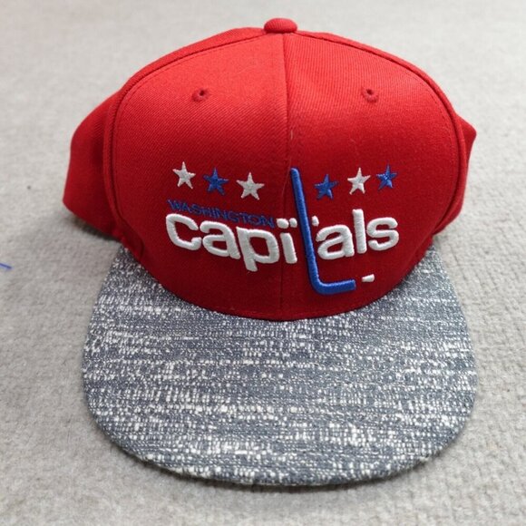 Washington Capitals Hat Red Embroidered Mitchell & Ness Snapback - Picture 1 of 8